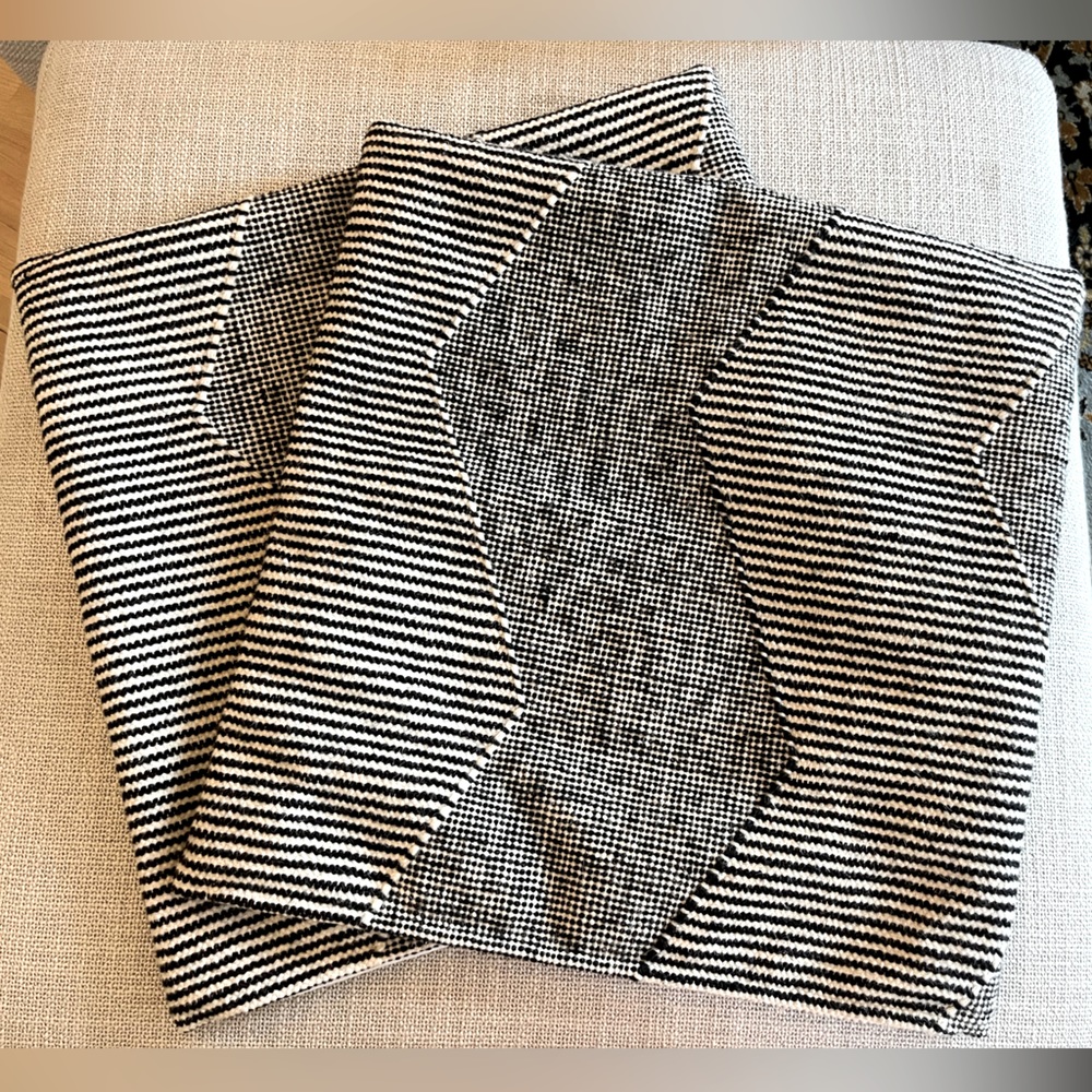 CB2 23” Bias Black Throw Pillow Cases - set of two